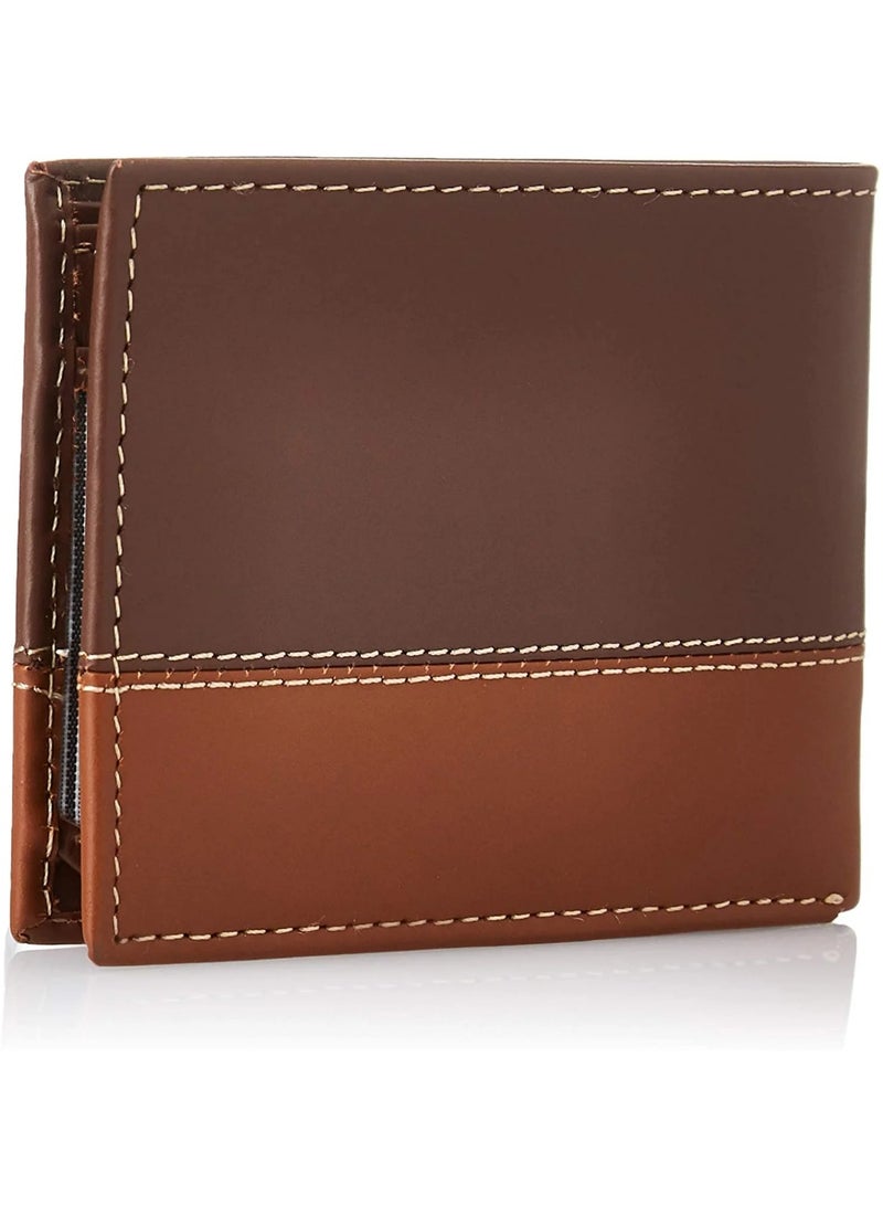 Timber Acoustics Timberland Men's Blends Two-Tone Leather Passcase Bifold Wallet - Image 2